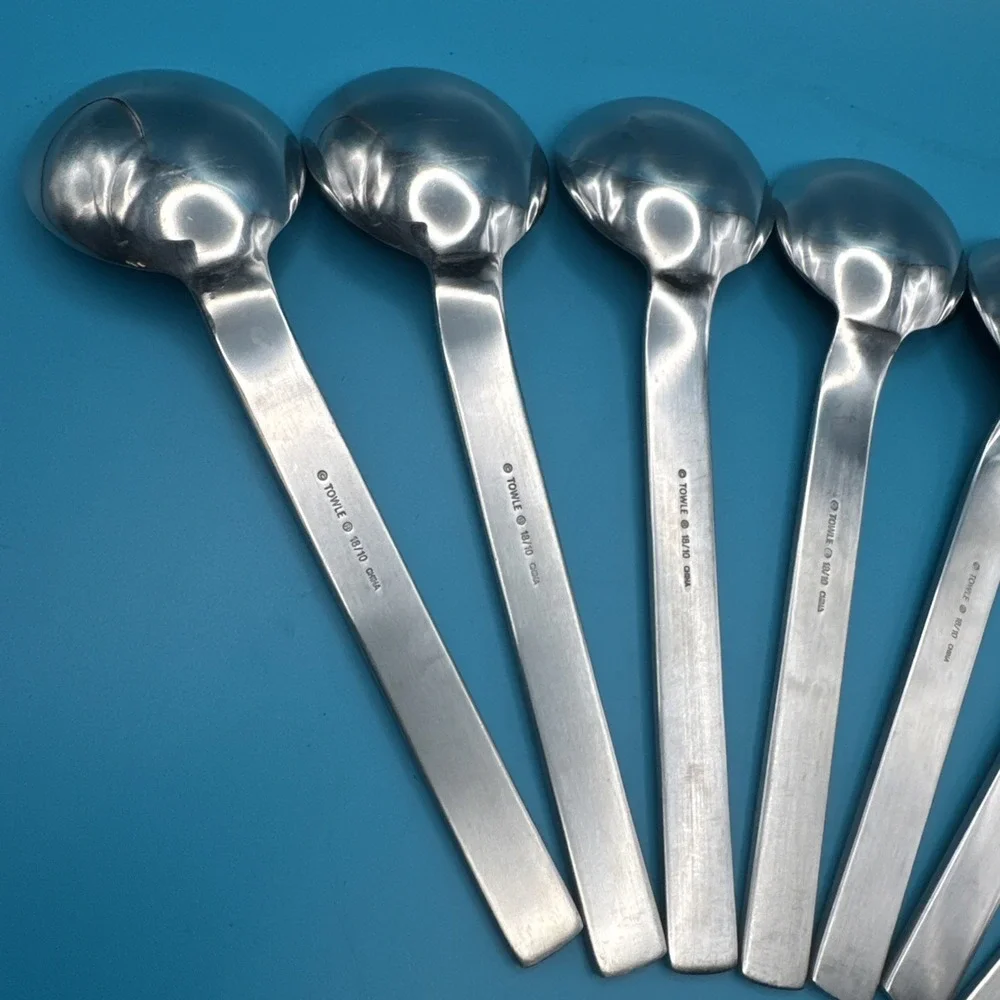 Towle Silverware Flatware TWS526 Spoons Set Lot 7 Teaspoon Soup Stainless Extra‎